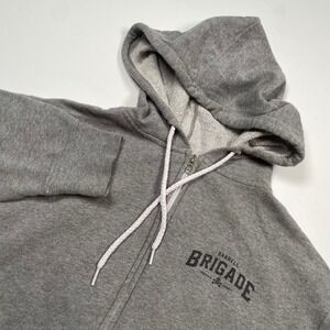 Barbell Brigade Mens Large Gray Full Zip Hoodie Dominate Humbly Gym Sweatshirt